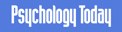 Psychology Today in white writing on a blue background